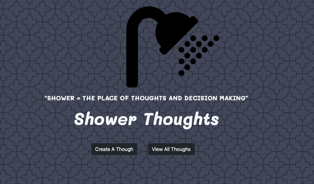 Image of Shower Throughts website. Share your thoughts with others!